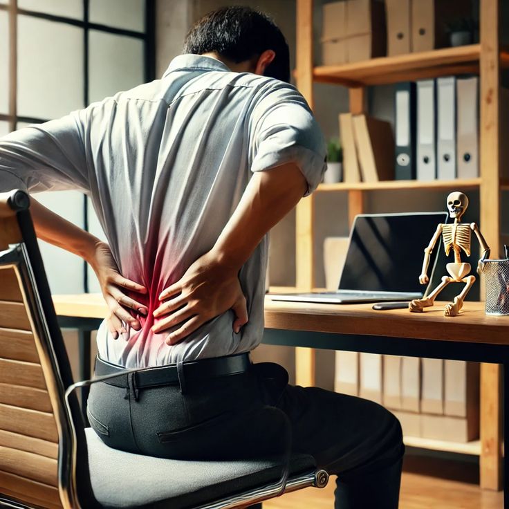 stiff back from sitting too much a massage can improve posture and relieve pain 💻💆 ♂️ come visit happy head massage! #backpainrelief #posturematters